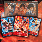 One Piece Premium Card Collection Flame-Flame Fruit Coliseum Edition | Whitebeard P-152 + Ace P-153 + Luffy P-154 | Japanese Edition