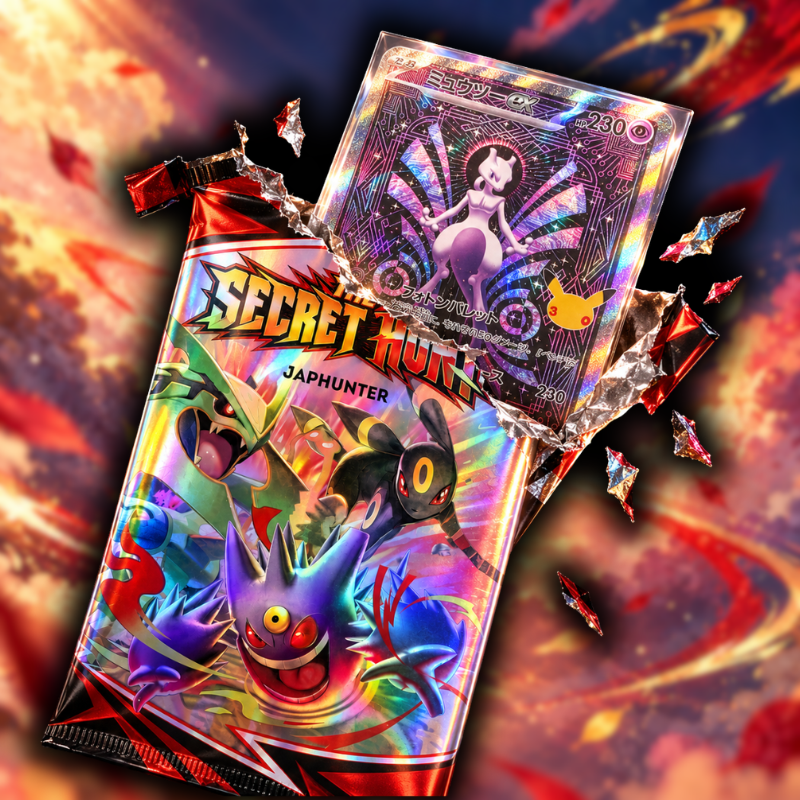 The Secret Hunt Booster | Japanischer Pokémon Mystery-Booster | 50 % Chance auf SR oder SAR