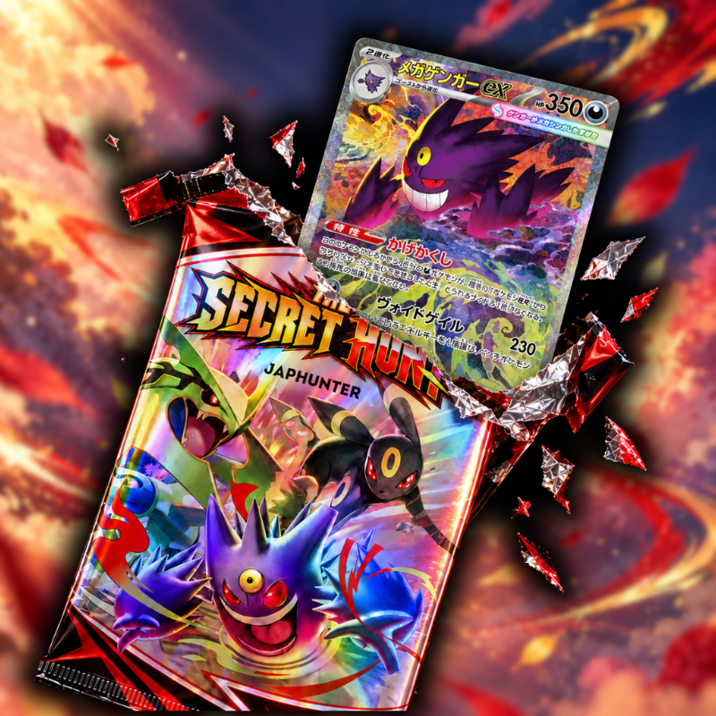 The Secret Hunt Booster | Japanischer Pokémon Mystery-Booster | 50 % Chance auf SR oder SAR
