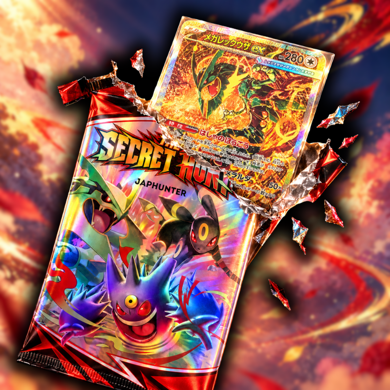 The Secret Hunt Booster | Japanischer Pokémon Mystery-Booster | 50 % Chance auf SR oder SAR