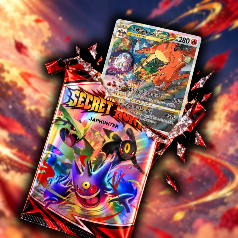 The Secret Hunt Booster | Japanischer Pokémon Mystery-Booster | 50 % Chance auf SR oder SAR