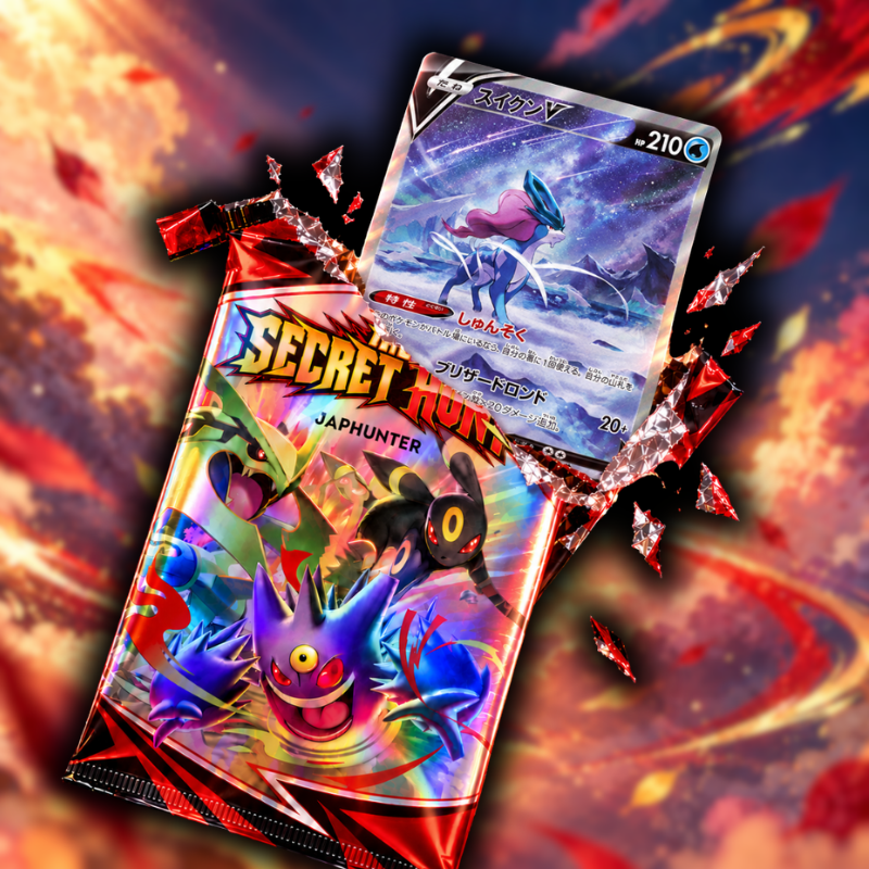 The Secret Hunt Booster | Japanischer Pokémon Mystery-Booster | 50 % Chance auf SR oder SAR