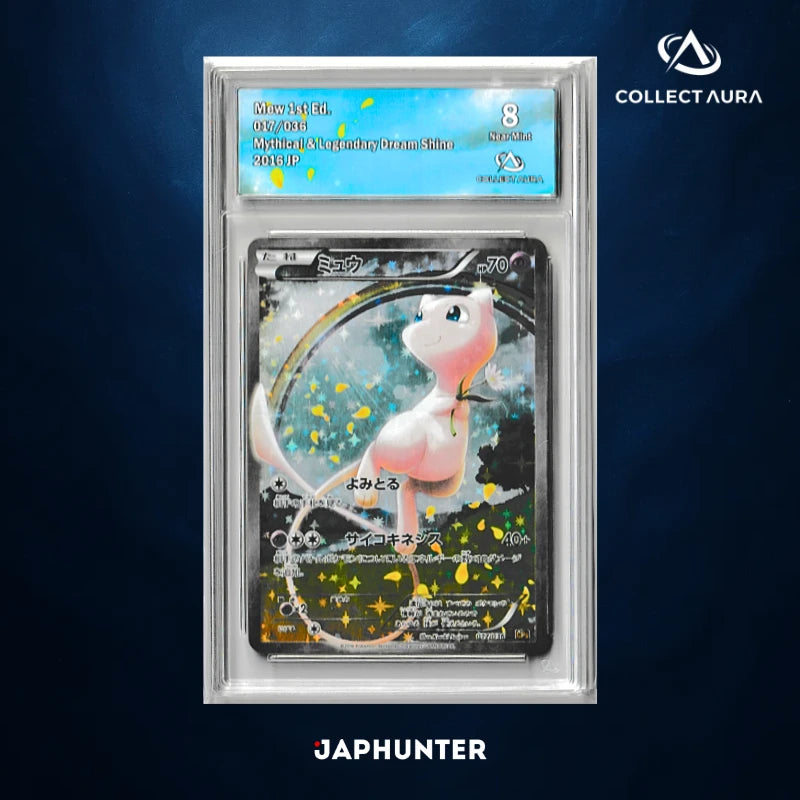 Mew 1st Edition 017/036 – Mythical &amp; Legendary Dream Shine (2016 JP) – CollectAura Graded 8 (Near Mint)
