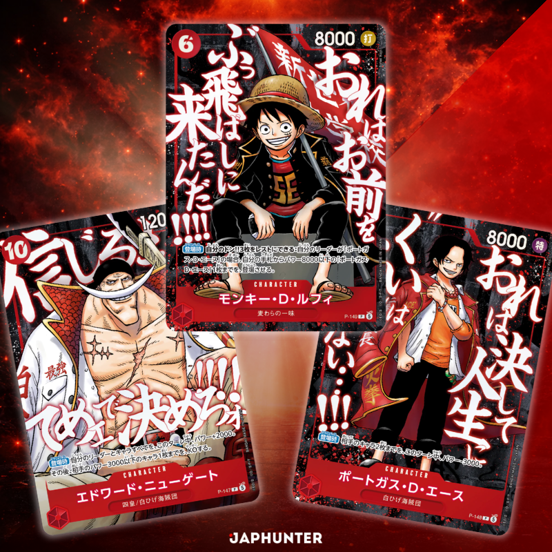 One Piece Saikyo Jump Top Strong Pack Luffy Ace Newgate | P-147 / P-148 / P-149 | Japanese Edition | Limited Promo