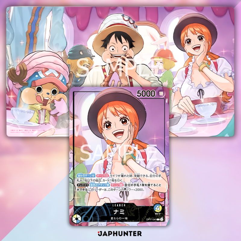 Tapis de jeu et jeu de cartes officiels One Piece – Arc Whole Cake Island | Nami OP11-041 | Édition japonaise