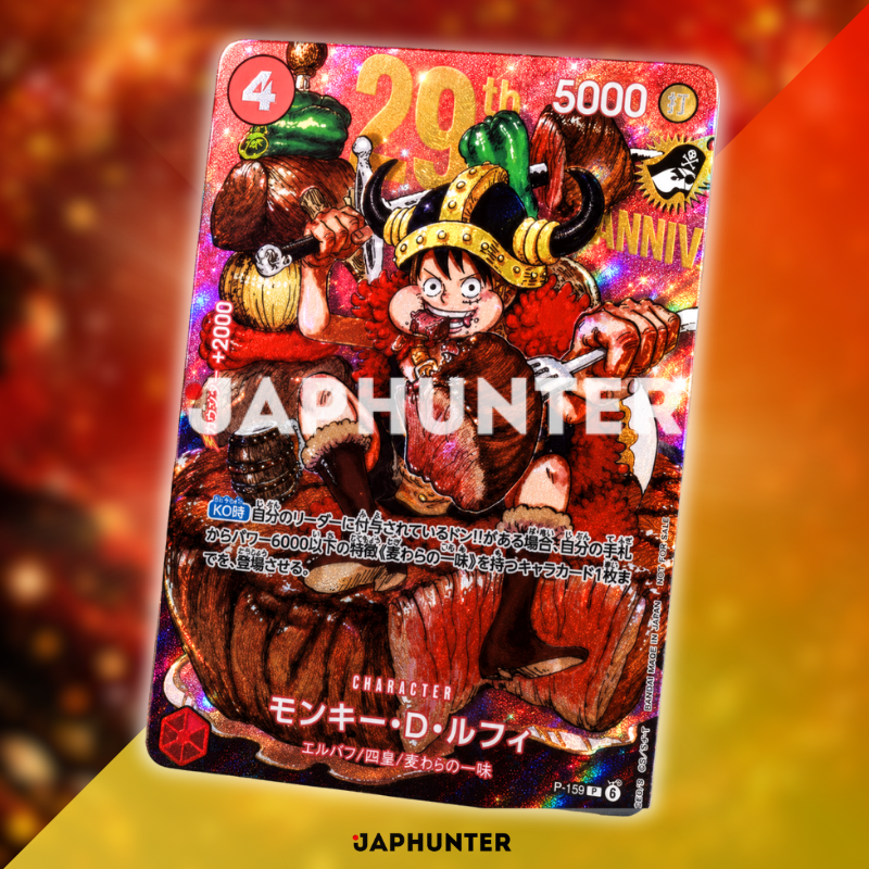 One Piece Card Game P-159 Monkey D. Luffy 29th Anniversary Promo | Normal Version | Japanese Edition