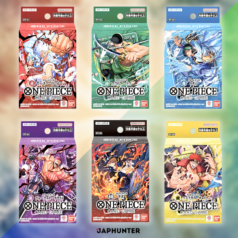 Lot de six decks de démarrage One Piece ST-31 à ST-36 | Édition japonaise | Ensemble complet