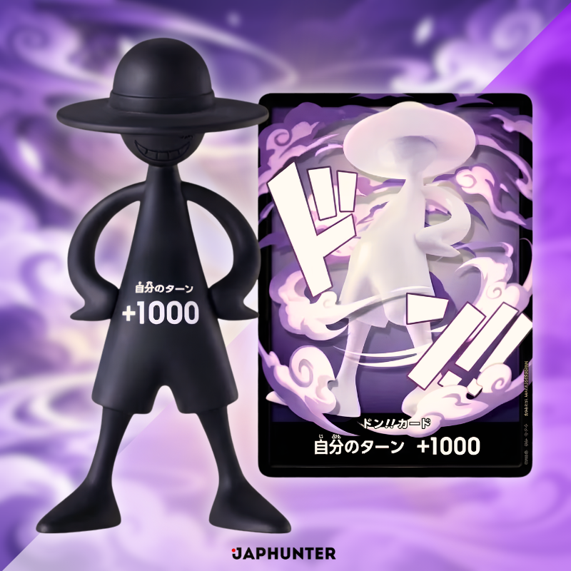 One Piece Luffy set Figurine + Carte DON!! | Carte DON!! holographique | Édition japonaise