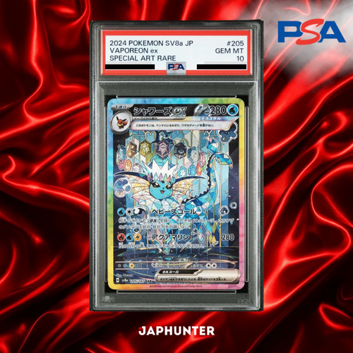 PSA 10 Vaporeon ex SAR #205/187 – Terastal Fest ex Japanese SV8a