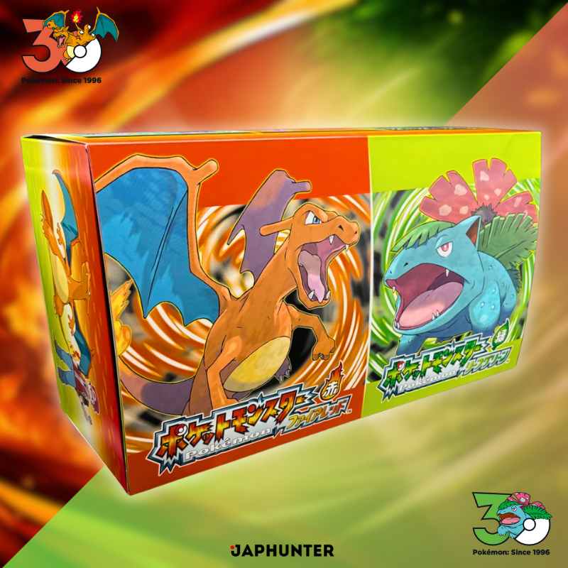 Pokémon Coffret Collector 30e anniversaire (Starters de Kanto + Orbes Cristal) et jeux numériques Vert Feuille et Rouge Feu