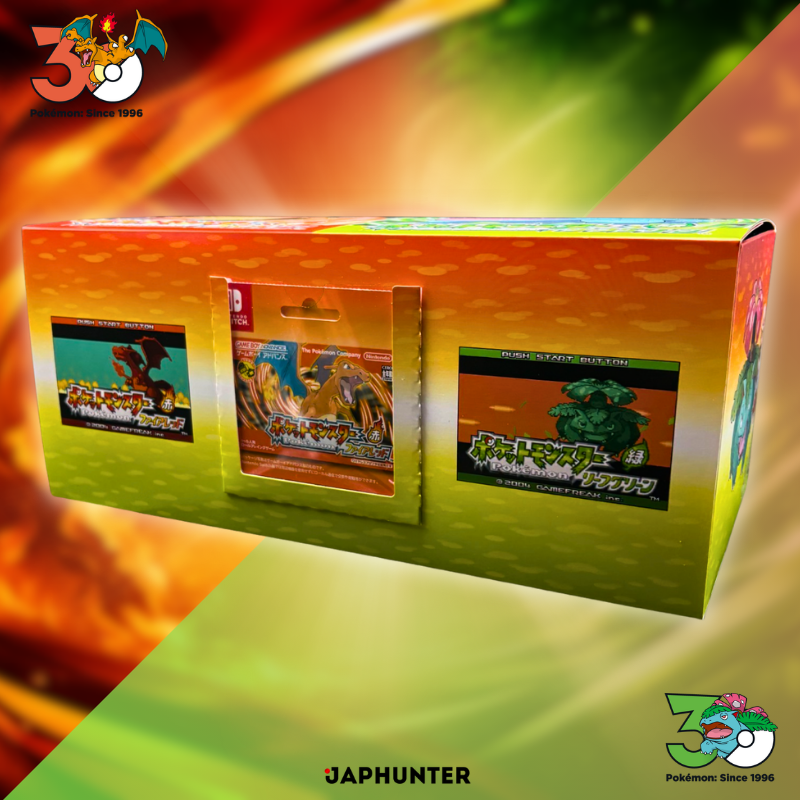 Pokémon Coffret Collector 30e anniversaire (Starters de Kanto + Orbes Cristal) et jeux numériques Vert Feuille et Rouge Feu