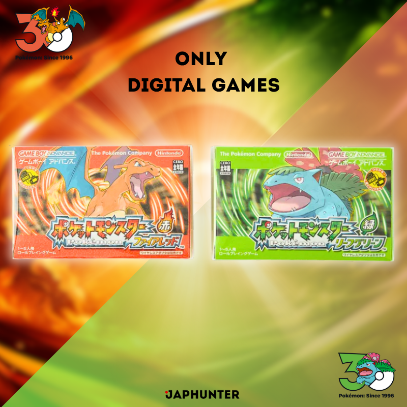 Pokémon Coffret Collector 30e anniversaire (Starters de Kanto + Orbes Cristal) et jeux numériques Vert Feuille et Rouge Feu