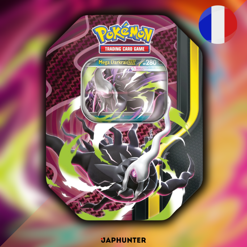 Pokémon Mega Forces Tin (FR) – Mega Dragonite ex, Mega Zeraora ex & Mega Darkrai ex