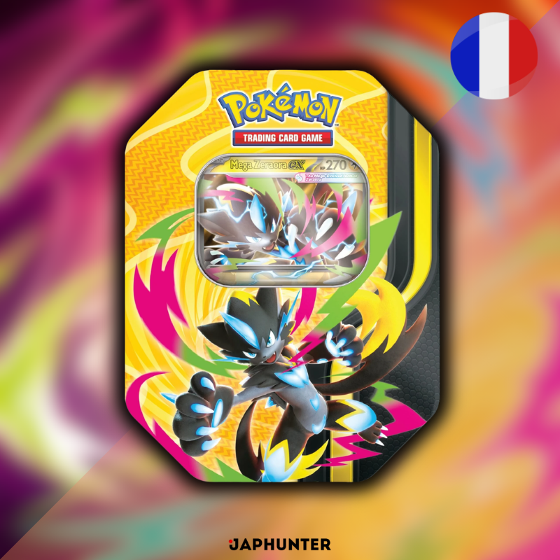 Pokémon Mega Forces Tin (FR) – Mega Dragonite ex, Mega Zeraora ex & Mega Darkrai ex