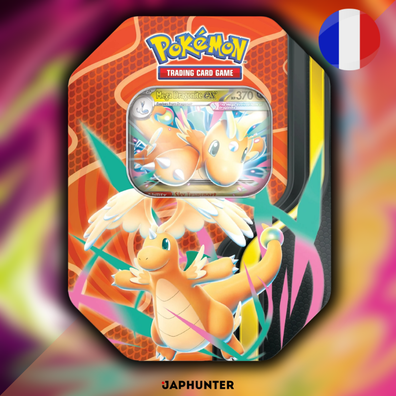 Pokémon Mega Forces Tin (FR) – Mega Dragonite ex, Mega Zeraora ex & Mega Darkrai ex