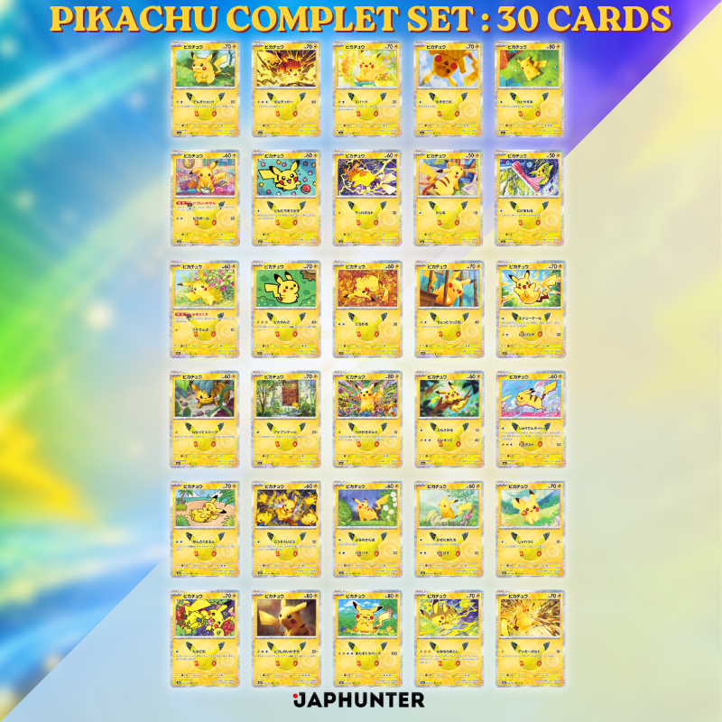 Pokémon MEGA 30th CELEBRATION Pikachu Complete Set | 30 Cards | Japanese Edition