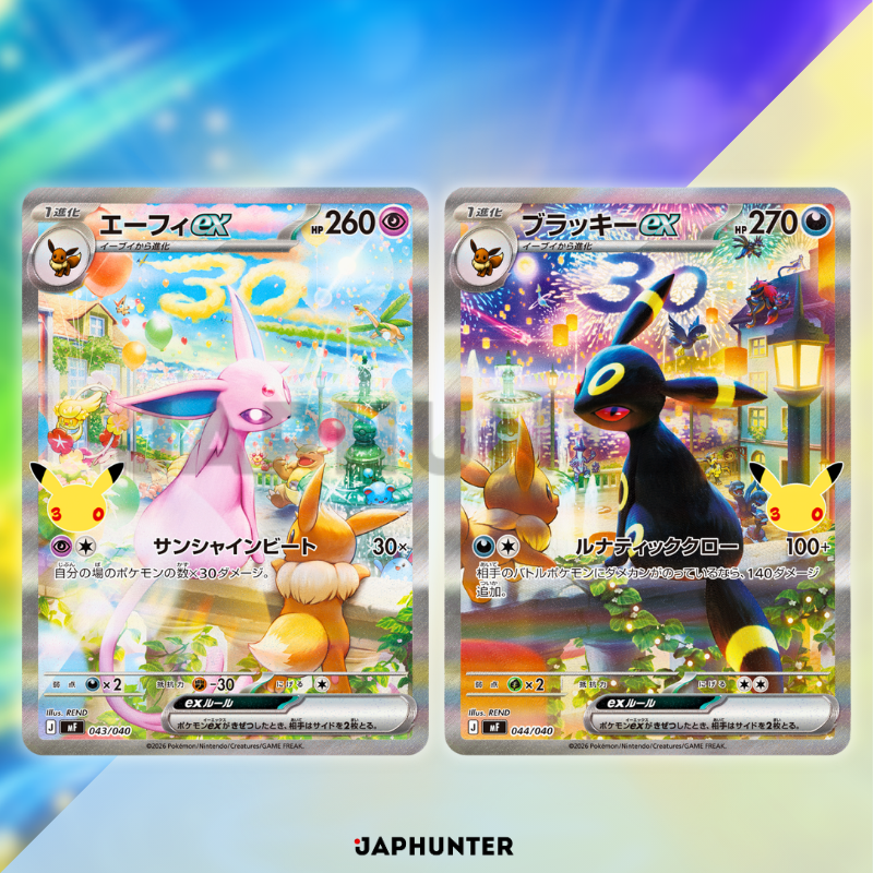 Pokémon MEGA – 30th CELEBRATION Premium Deck Set Espeon & Umbreon | Japanese Edition