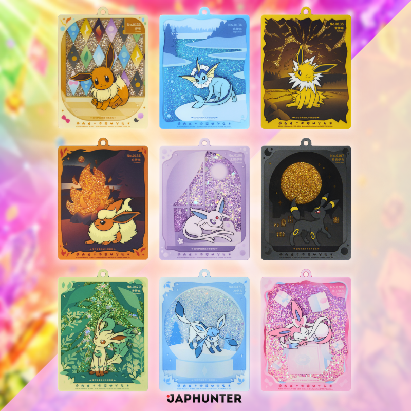 Pokémon Eevee & Friends Flowing Sand Card Display Charm Gift Box | Simplified Chinese Edition | Blind Box