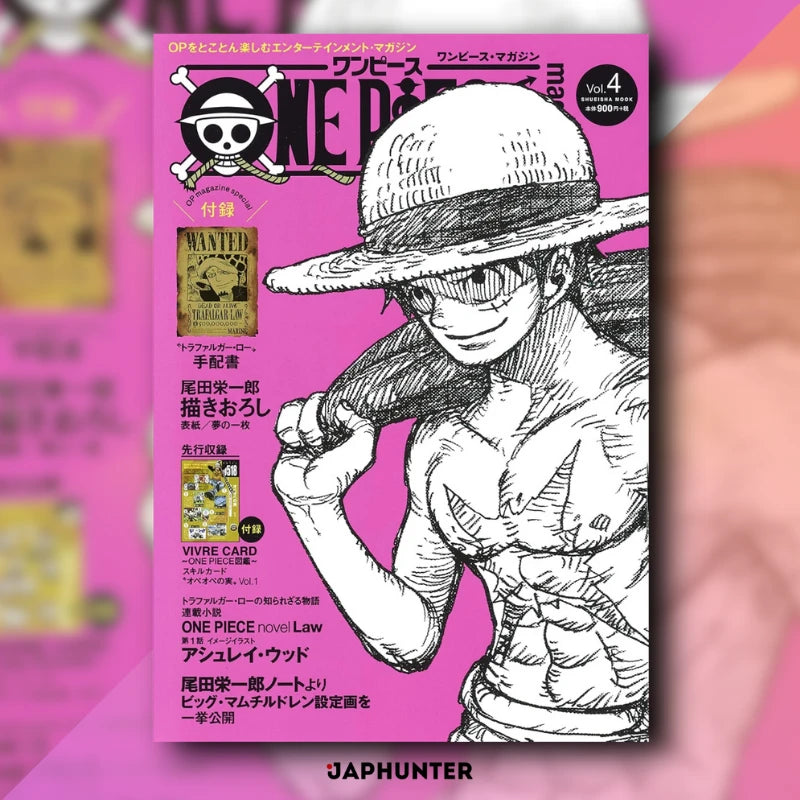 One Piece Magazine Vol. 4 – Japanese Collector’s Edition | Trafalgar Law WANTED Poster + Vivre Card Included