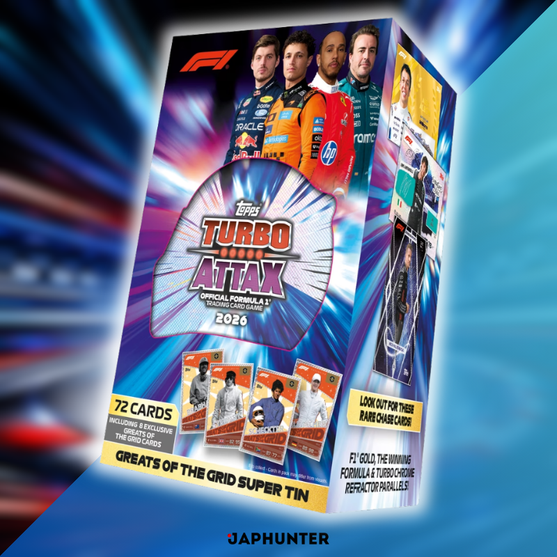 Topps F1 Turbo Attax 2026 – Greats of the Grid Super Tin | 72 Cards | English Edition